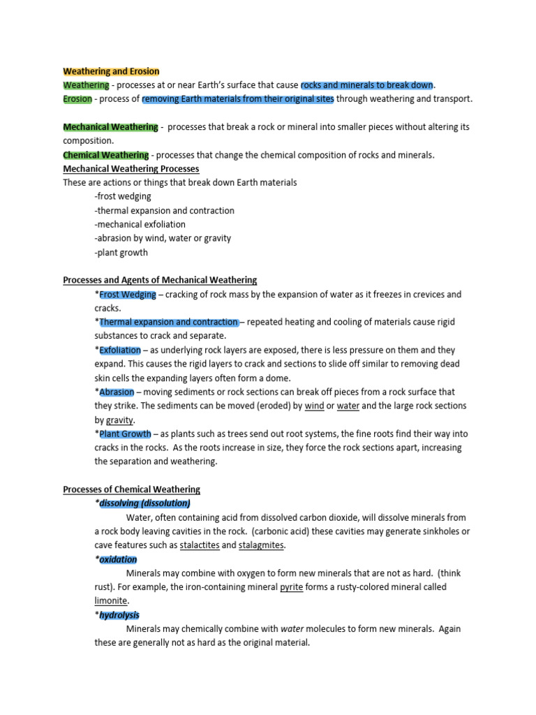 Understanding Weathering and Erosion | PDF | Weathering | Soil