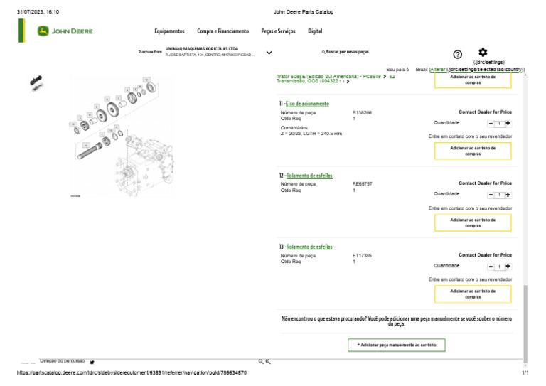 Catálogo de Peças John Deere Brasil | PDF | Maquinaria agrícola ...