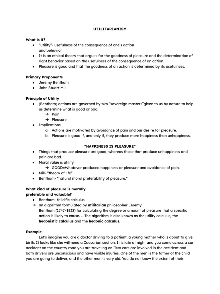 Ethics Utilitarianism | PDF | Utilitarianism | Pleasure