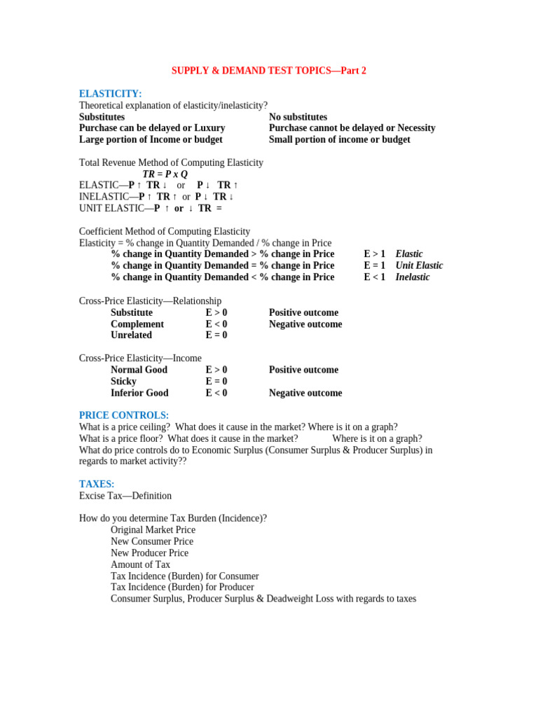 Supply and Demand Elasticity Explained | PDF