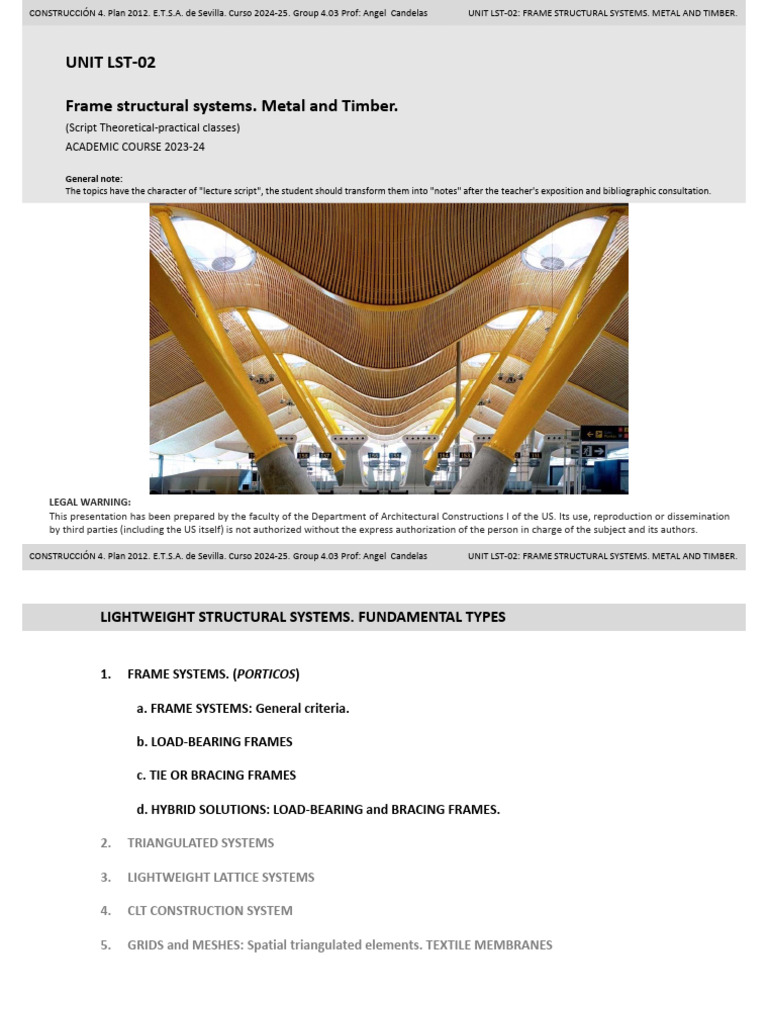 LST-02-C4 24-25 Frame Structural Systems. Metal and Timber-R2 | PDF ...
