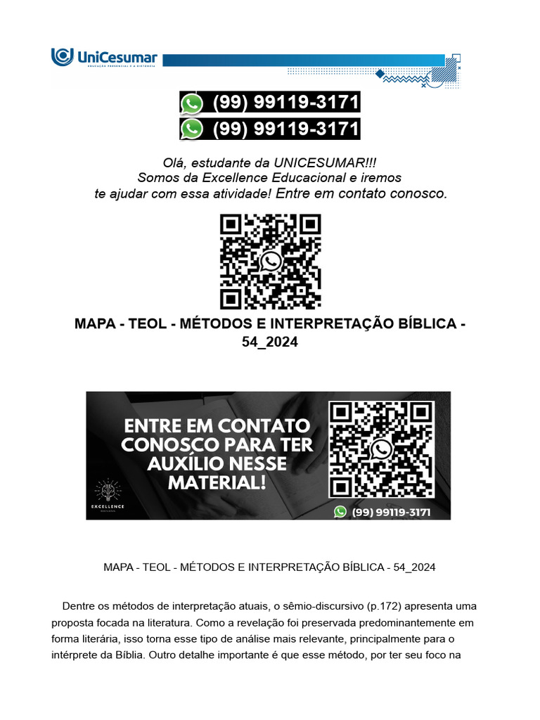 Métodos de Interpretação Bíblica TEOL | PDF | Traduções | Bíblia