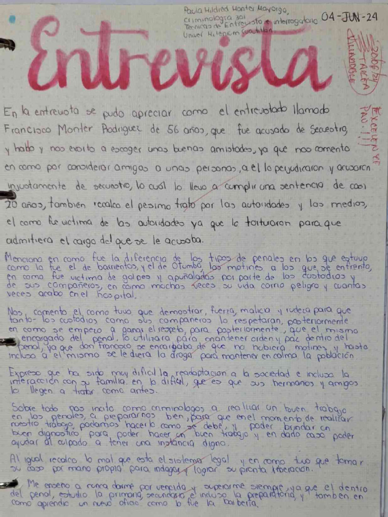 Entrevista A Un Ex Convicto | PDF