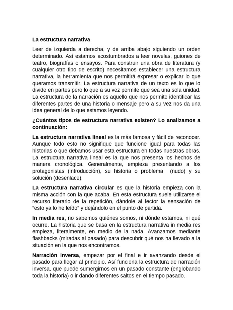 La estructura narrativa | PDF