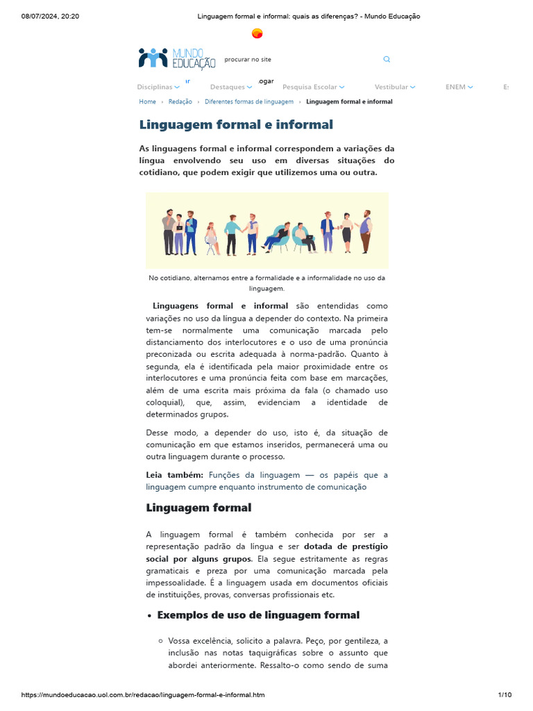 Linguagem formal e informal_ quais as diferenças_ - Mundo Educação ...