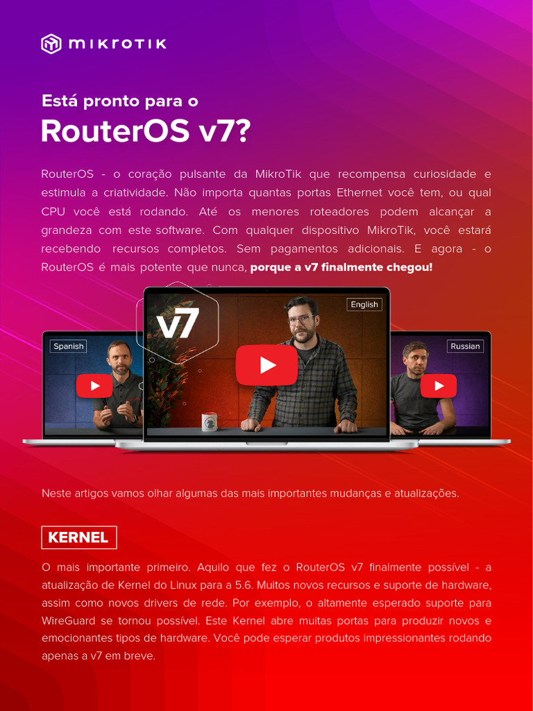 Novidades do RouterOS v7 da MikroTik | PDF | Roteamento | Rede de ...