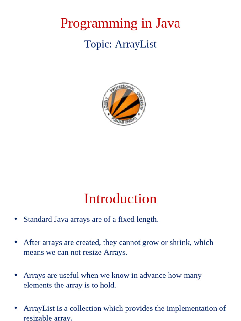 Java ArrayList: Dynamic Array Guide | PDF | Algorithms And Data ...