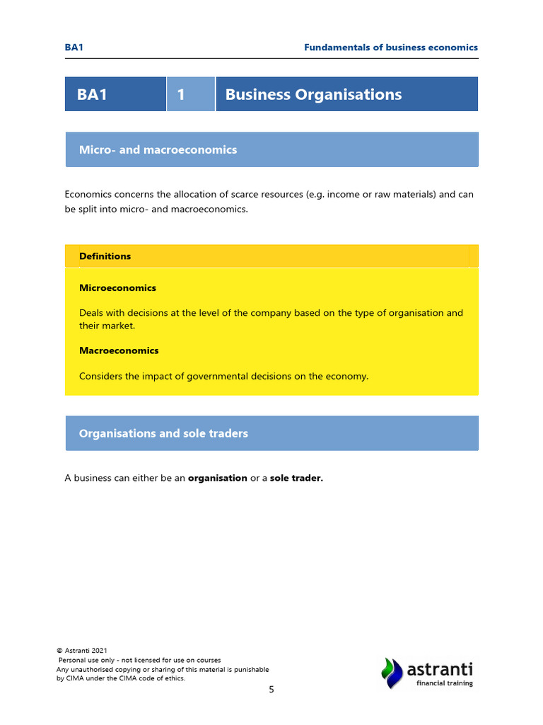 Business Economics Overview: Chapter 1 | PDF | Economics | Non ...