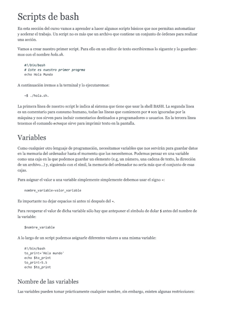 Scripts de Bash | PDF