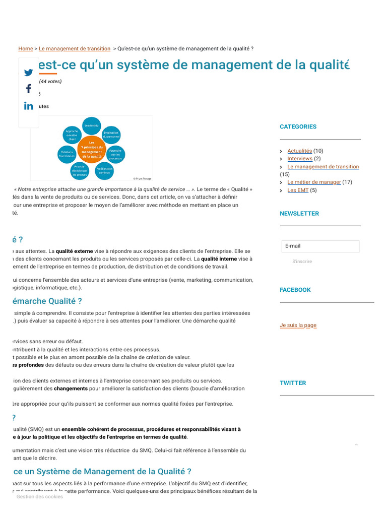 Qu'est-ce que le SMQ ? | PDF | Système de management de la qualité ...