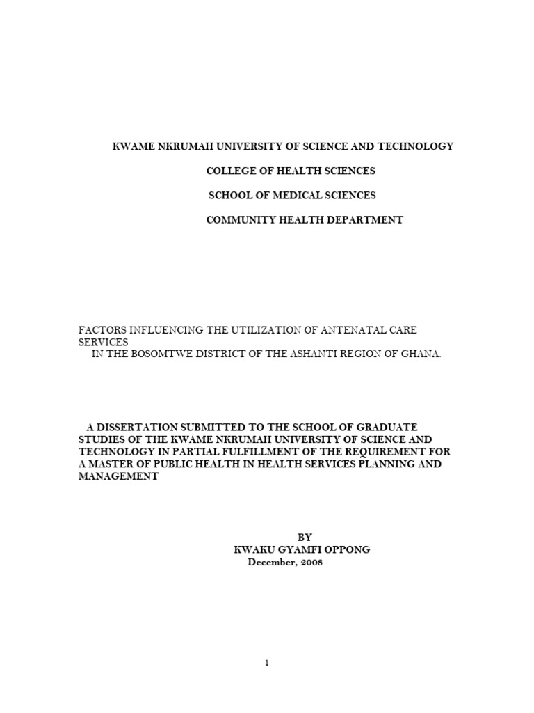 Factors Influencing Antenatal Care Use | PDF | Maternal Health ...