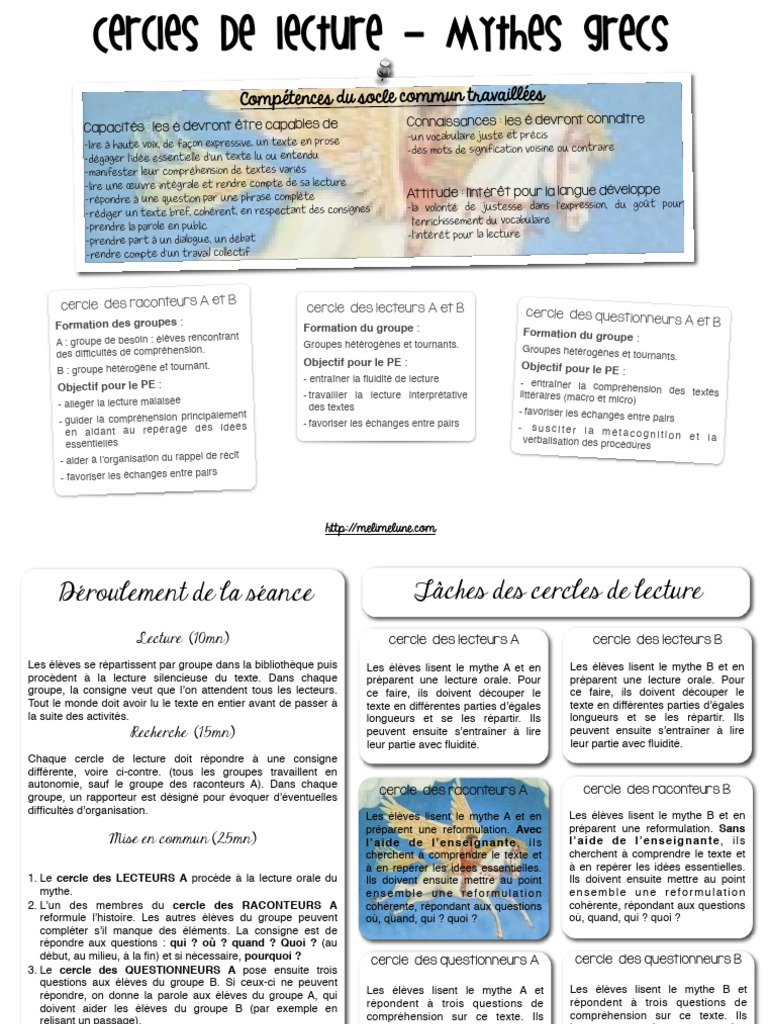 Cercles de lecture : mythes grecs en classe | PDF | Perséphone | Minotaure