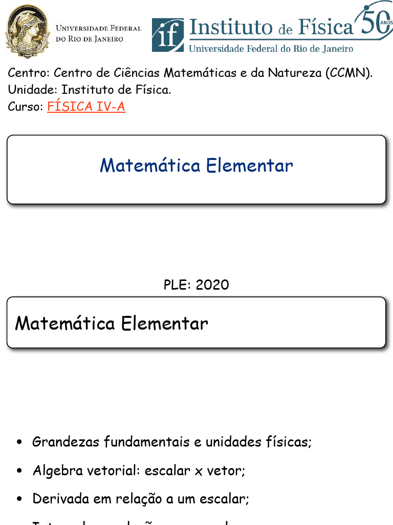 Aula01 Matemática Elementar Pdf Vetor Euclidiano Espaço Vetorial