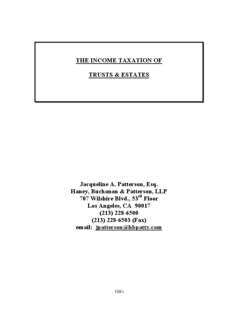 Income Tax Trust Estates | PDF | Trust Law | Taxation In The United States