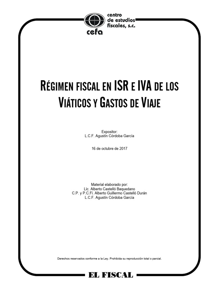 Viaticos y Gastos de Viaje ACG | PDF | Impuesto sobre la renta ...