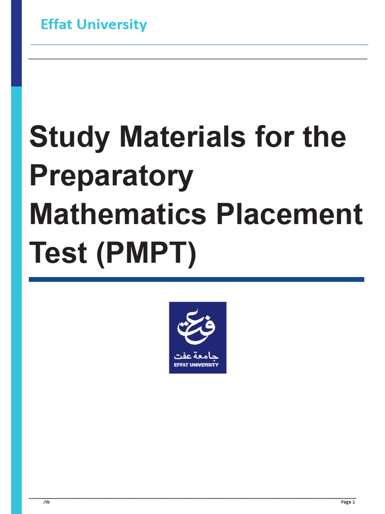 Study Material Preparatory Placement Test (PMPT) | PDF | Mathematics | Area