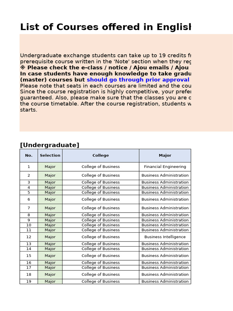 (COURSE REGISTRATION) 24-Fall Semester Course List (240812 Updated ...