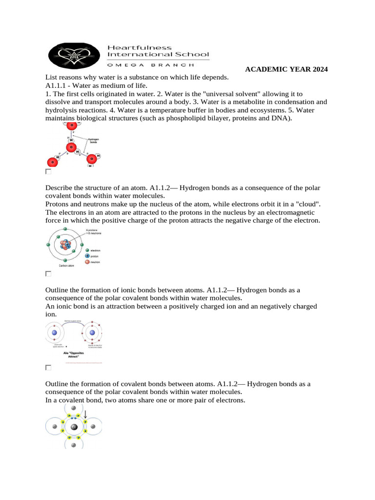 Dna A1 Notes Pdf Solvation Ion