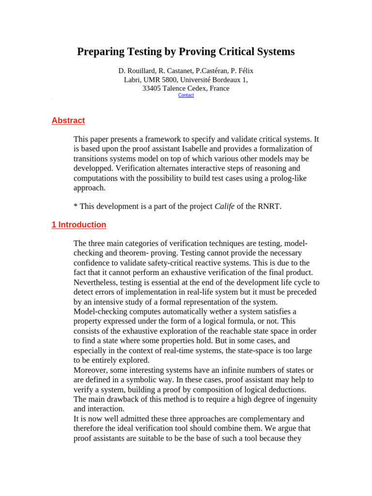 Validating Critical Systems with Isabelle | PDF | Formal Verification ...