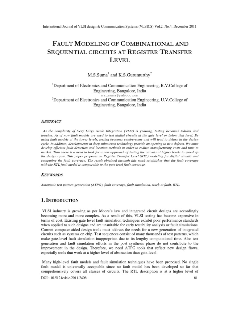 Fault Modeling of Combinational and Sequential Circuits at Register