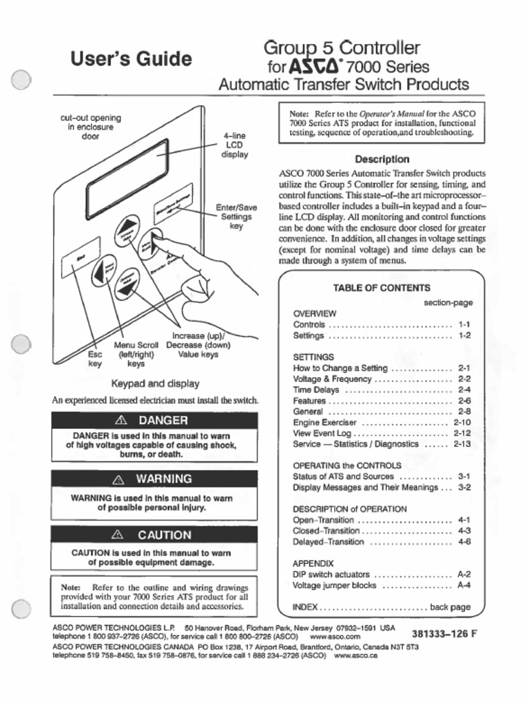 214 - Elect - ASCO Transfer Switch Guide - 2001 | PDF