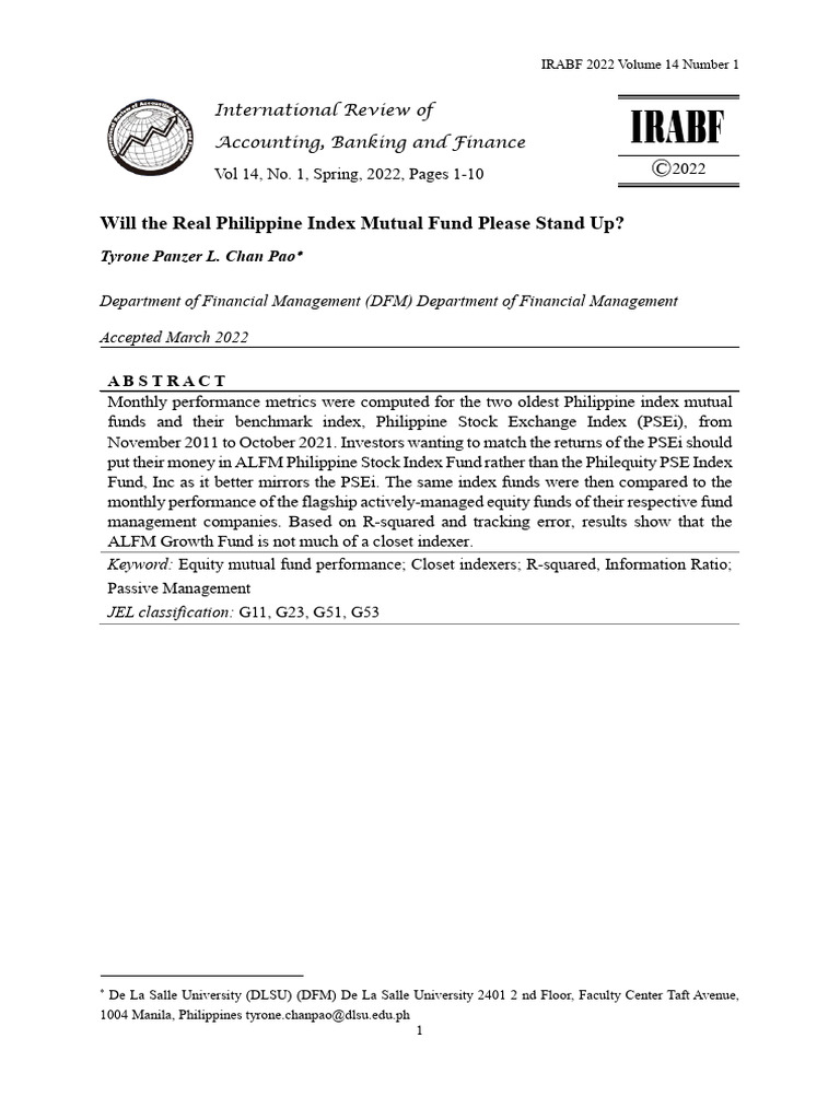 1new will the real philippine index mutual fund please stand up pdf