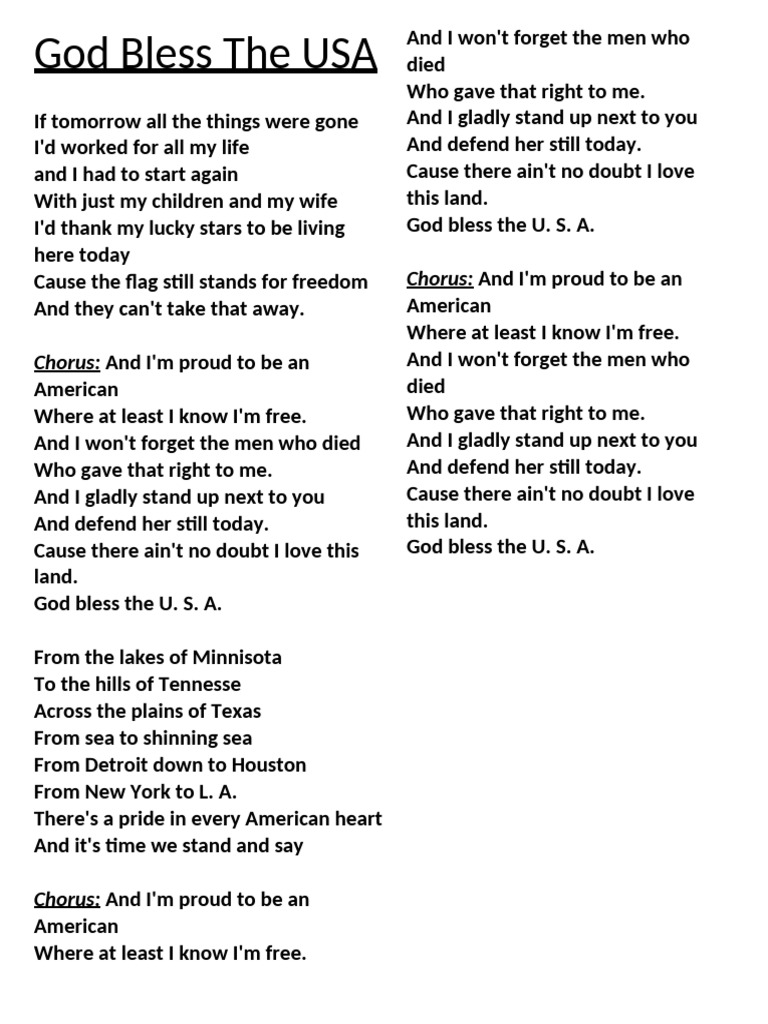 god bless the usa | pdf
