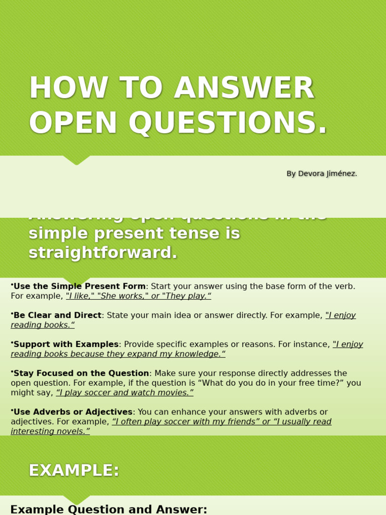 How To Answer Open Questions | PDF | Grammar | Linguistics