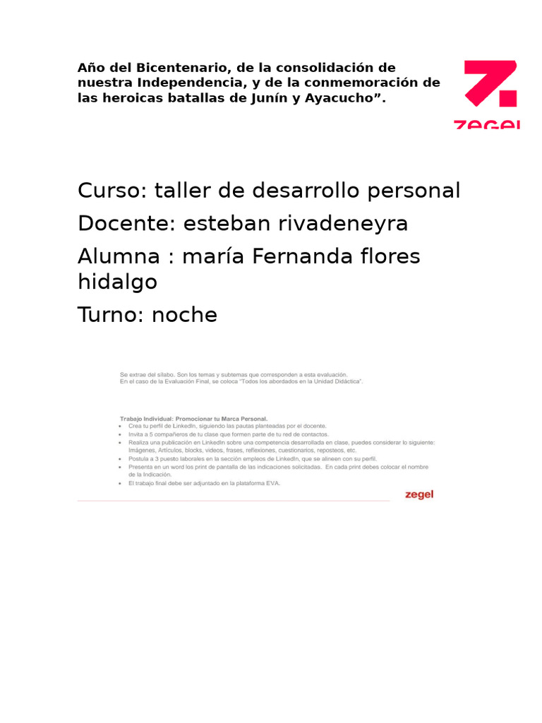 Bicentenario: Taller de Desarrollo Personal | PDF | Historia | Religión ...