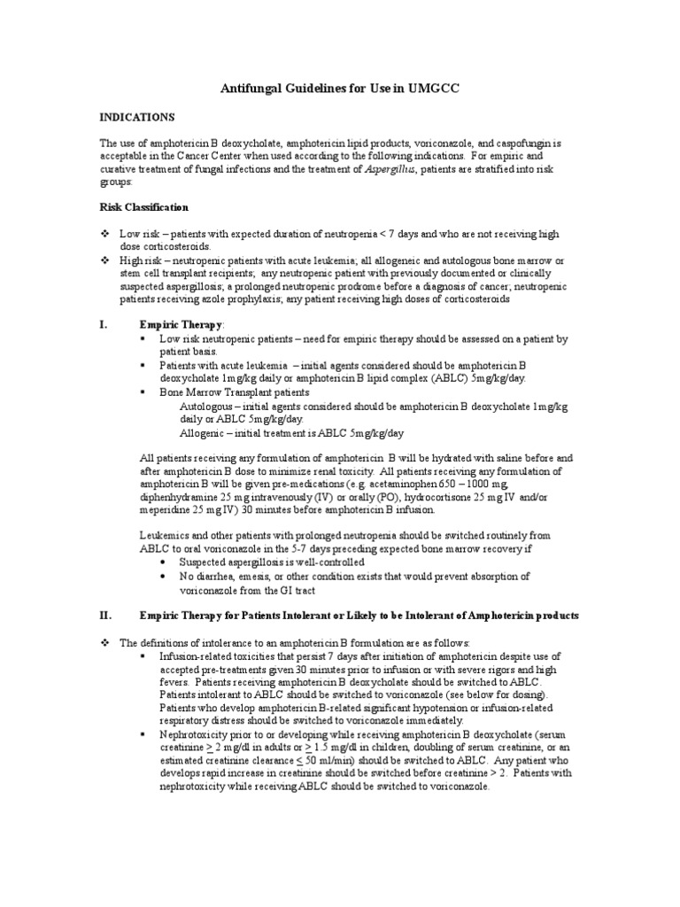 Antifungal Guideline PDF Candidiasis Medicine