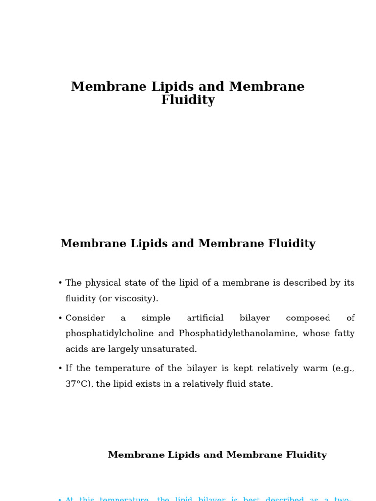 Membrane Lipids and Fluidity Explained | PDF | Cell Membrane | Lipid ...