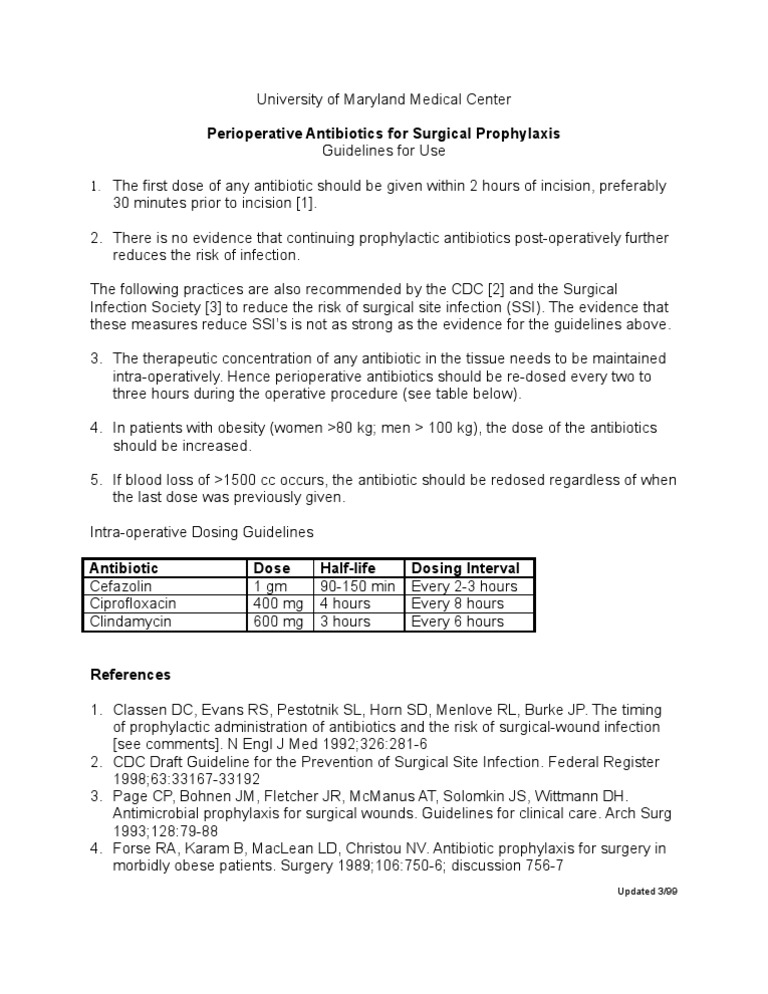 Perioperative Antibiotic Guidelines | PDF | Science & Mathematics