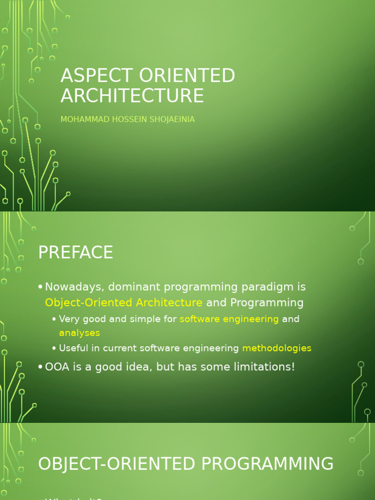 Aspect Oriented Architecture | PDF | Object Oriented Programming ...