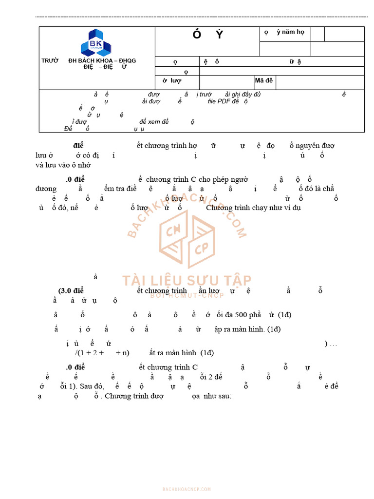 De Thi CK HTMT 2021-2022 | PDF