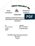 Project of Stress Management Among Bank Employees