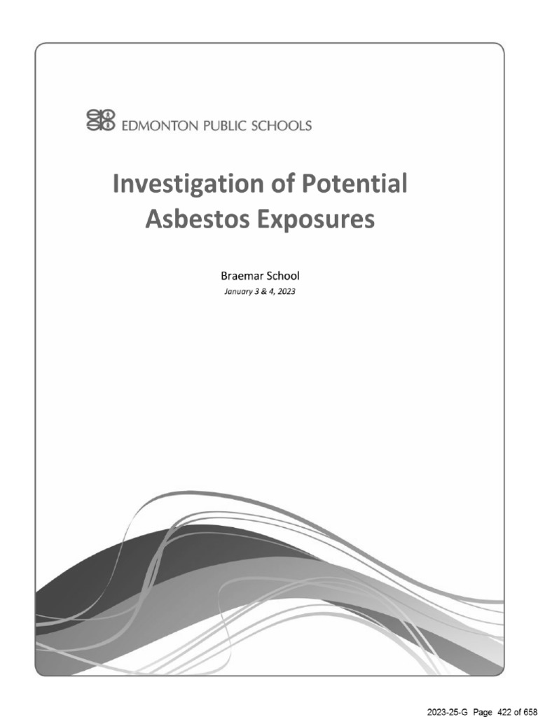 Investigation of Potential Asbestos Exposures - Braemar School | PDF