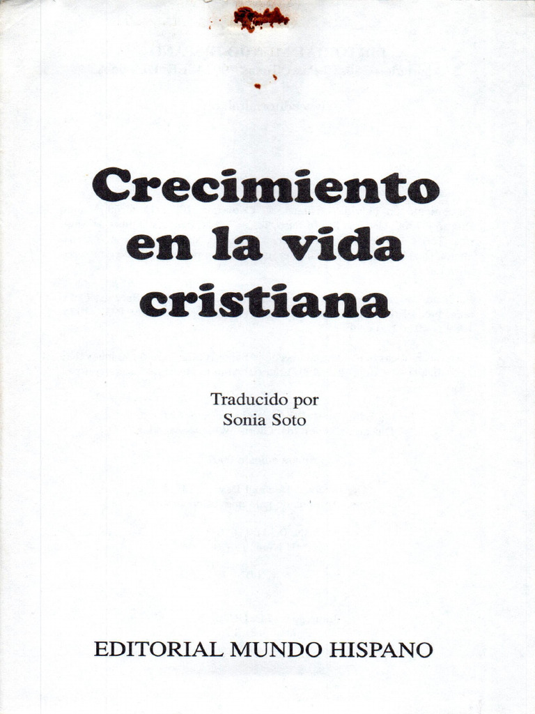 Crecimiento En La Vida Cristiana Pdf