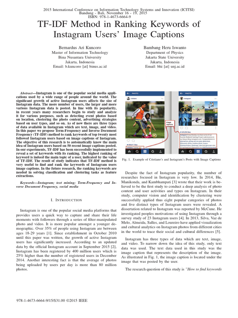 TF-IDF Method in Ranking Keywords of Instagram Users' Image Captions ...