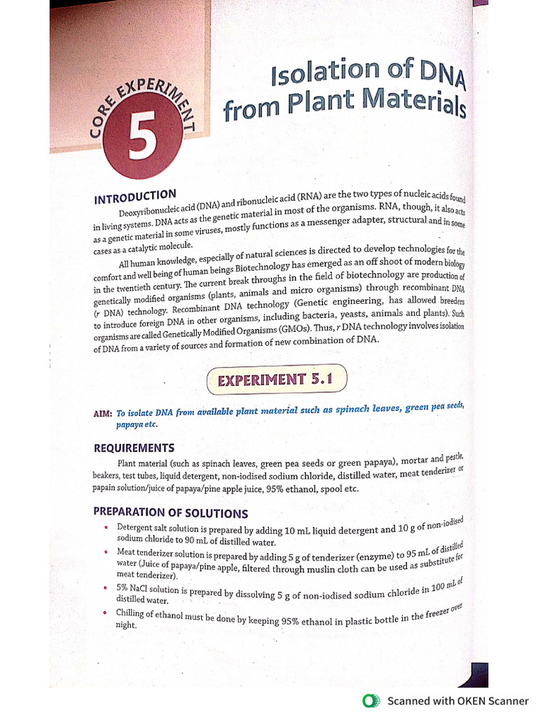 Bio 12 TH Experiment No - 5 | PDF
