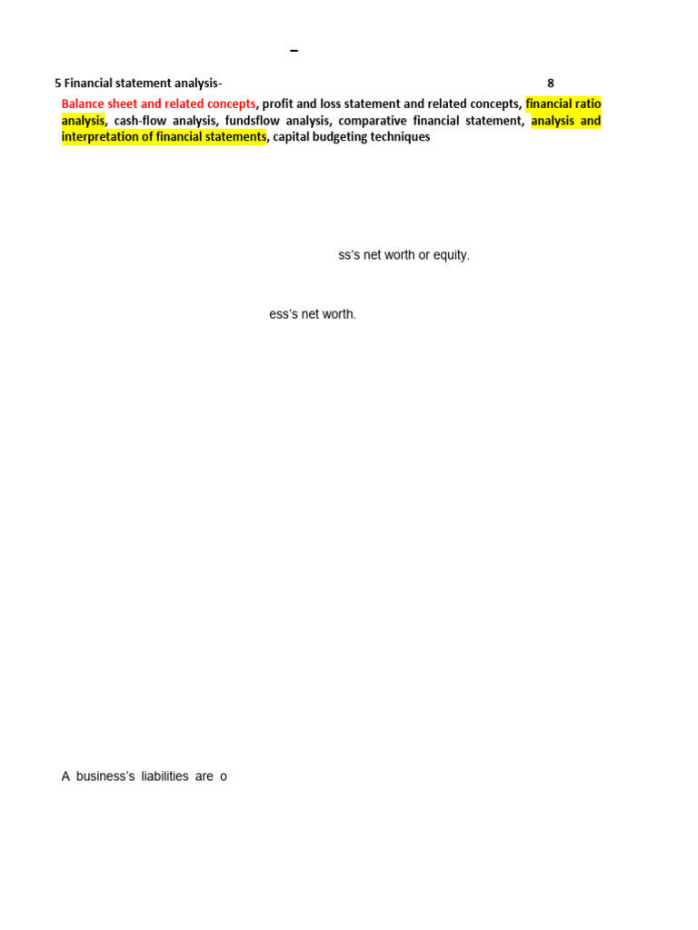 Unit 5-Financial Statement Analysis | PDF | Income Statement | Equity ...