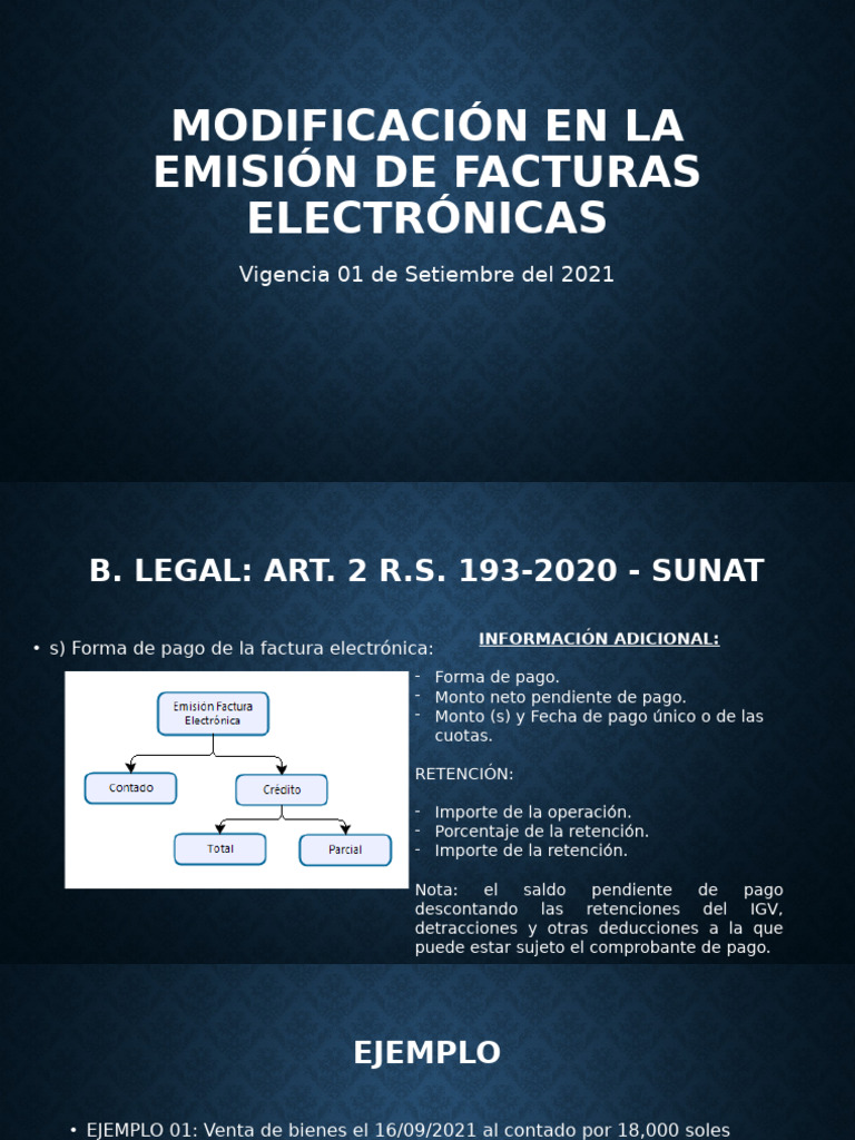 Modificación en La Emisión de Facturas Electrónicas | PDF | Crédito ...