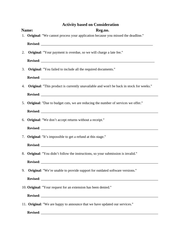 Activity Based On Consideration | PDF
