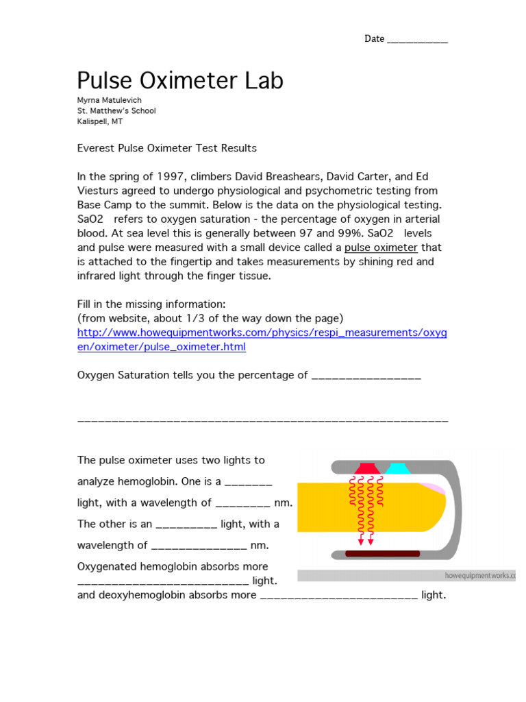 Everest Pulse Oximeter Test Analysis | PDF | Pulse | Physiology