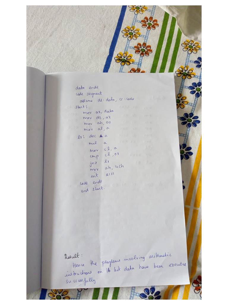 Arithmetic Instructions On 16 Bit Data | PDF