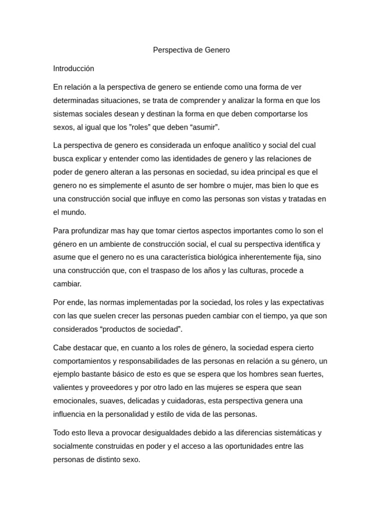 Perspectiva de Genero | PDF | Género | Estudios de género