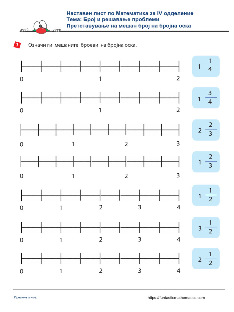 4 Претставување на мешан број на бројна оска | PDF