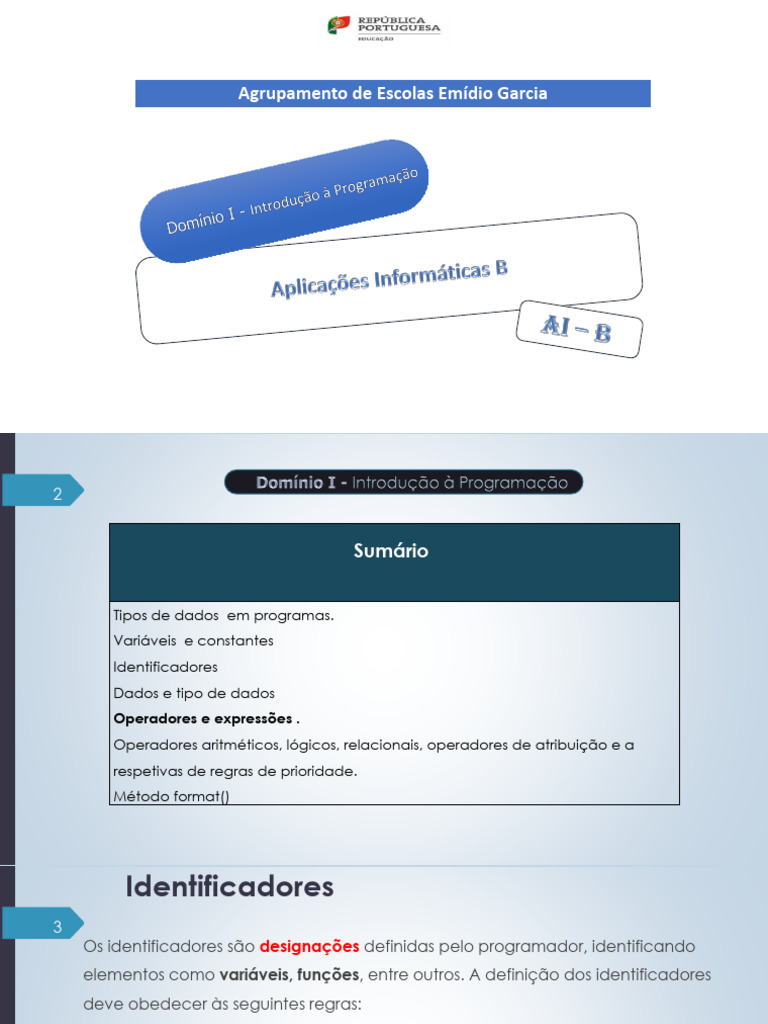 Tipos de Operadores e Variáveis em Python | PDF | Python (linguagem de ...