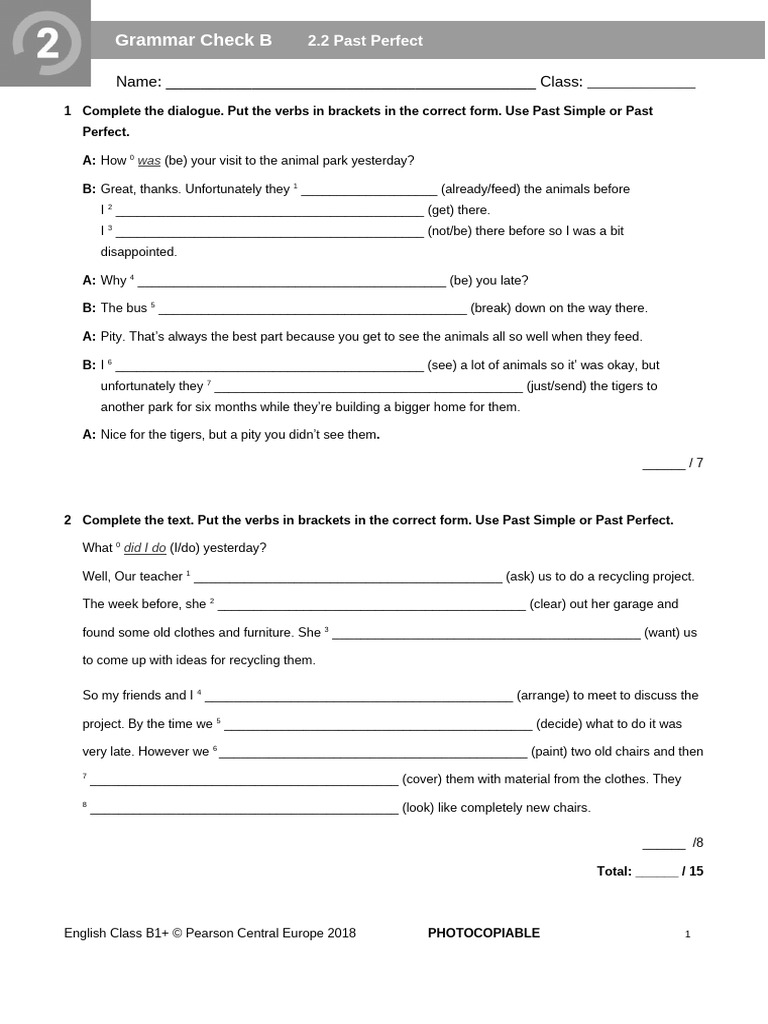 EC - B1P - Grammar Check 2 - 2B | PDF | Linguistics | Grammar