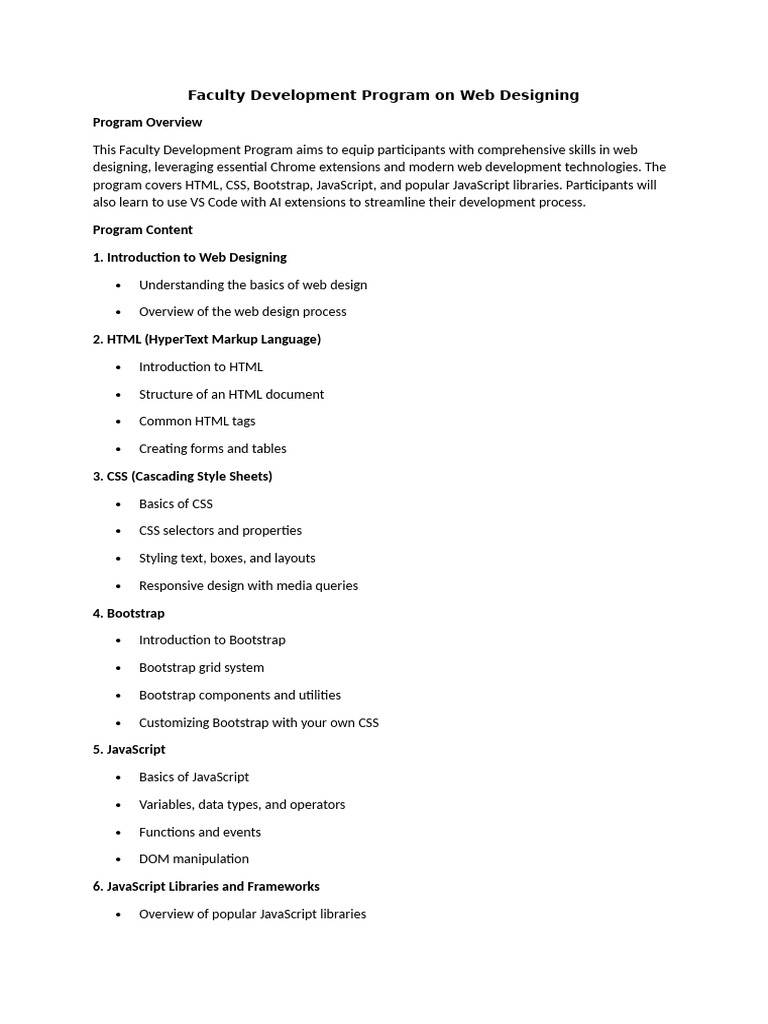 Faculty Web Design Development Program | PDF | Web Design | World Wide Web