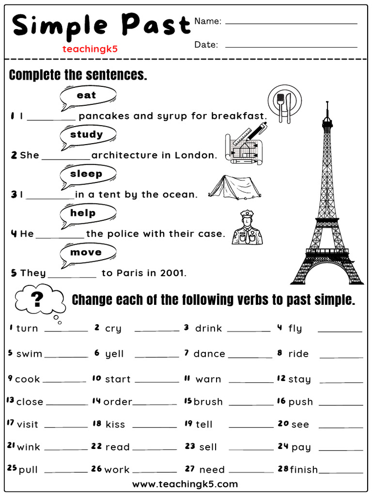 Simple Past Tense Worksheet | PDF